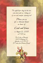 Crawfish Fleur-de-lis Invitations